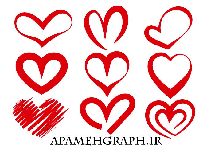 وکتور انواع قلب عشق